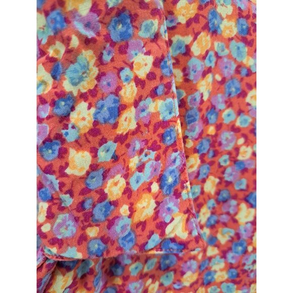 Denim & Co. Womens Floral Button Down Short Sleeve Dress Size 1X Rayon Multicolo - Picture 3 of 10